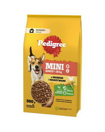 PEDIGREE Adult MINI 500 g avec poulet et légumes aliment complet sec pour chiens adultes de petites races