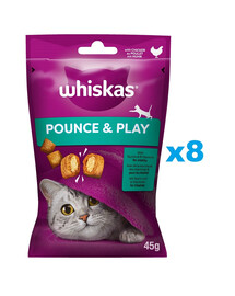 WHISKAS Energy and Vitality 8x45 g friandise au poulet pour chats