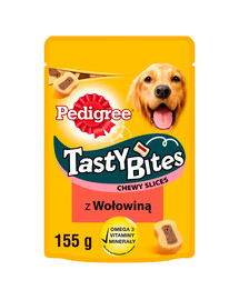 PEDIGREE Tasty Bites Chewy Slices with beef 155g