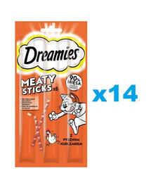 DREAMIES Meaty Sticks bâtonnets au délicieux poulet pour chats adultes 14x30 g
