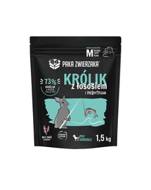 PAKA ZWIERZAKA Seventh Heaven M Nourriture sèche avec lapin et saumon pour chiens adultes de taille moyenne et grande 1,5kg