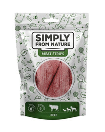 SIMPLY FROM NATURE Meat Strips - Bandes à base de viande de boeuf pour chiens - 80 g