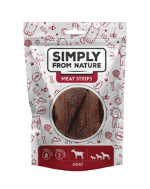 SIMPLY FROM NATURE Meat Strips - Bandes de viande de chèvre pour chiens - 80 g