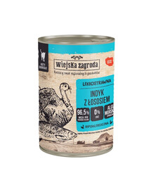 WIEJSKA ZAGRODA Dinde au saumon - nourriture humide pour chats 400 g
