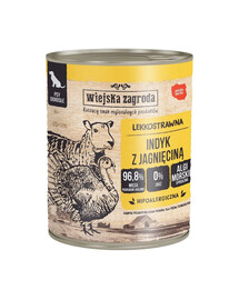 WIEJSKA ZAGRODA Dinde et agneau 800 g - Aliment humide sans céréales pour chien