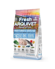 ARQUIVET Fresh Senior Light Nourriture semi-humide pour seniors Dinde et poisson blanc 2,5 kg