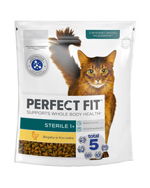 PERFECT FIT (Sterile 1+) 750g Riche en poulet - nourriture sèche pour chat après stérilisation