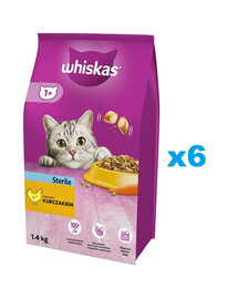 WHISKAS Sterile 6x1,4 kg de nourriture sèche pour chats stérilisés