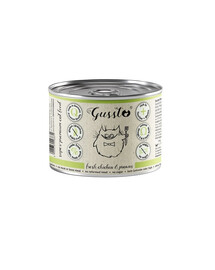 GUSSTO Cat Fresh Chicken Prawns Nourriture humide pour chats poulet aux crevettes 200 g
