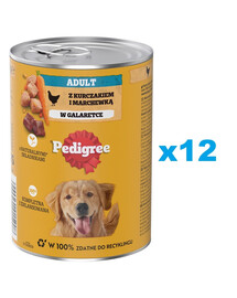 PEDIGREE Adult 12x400g - avec du poulet et des carottes en gelée