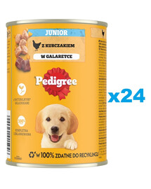 PEDIGREE Junior 24x400g aliment complet humide pour chiens en croissance avec du poulet en gelée