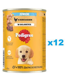 PEDIGREE Junior 12 x 400g nourriture complète humide pour chiens en croissance avec du poulet en gelée