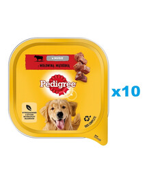 PEDIGREE Adult tray 10x300 g nourriture humide pour chiens avec bœuf et foie en mousse
