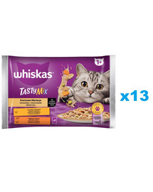 WHISKAS Adult sachet 52x85g Cream Variations nourriture humide pour chats en sauce avec : poulet et légumes, agneau et dinde