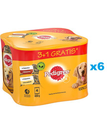 PEDIGREE Adult 24x400 g aliment complet humide pour chiens adultes en gelée de poulet et de bœuf