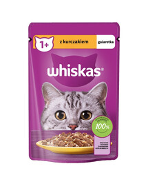WHISKAS Adult sachet 85g nourriture humide pour chats adultes en gelée de poulet