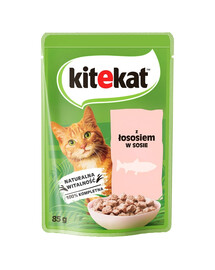 KITEKAT Saumon en sauce 85 g pour chats adultes