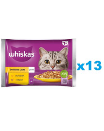 WHISKAS Adult sachet 52x85 g Poultry Feast nourriture humide pour chats adultes en gelée avec : poulet, dinde