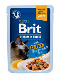 BRIT Premium Cat Fillets in Gravy Nourriture humide au thon en sauce pour chats 24x85g