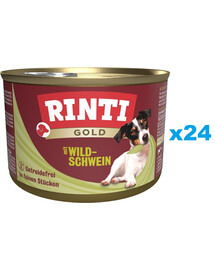 RINTI Gold Wild boar Mini mouillée pour chiens de petite race 24x185 g