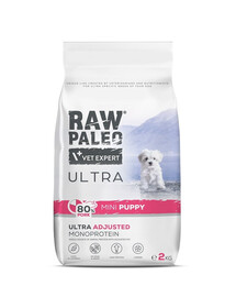 RAW PALEO Ultra Pork Mini Puppy 2kg pour chiots de petite race pork