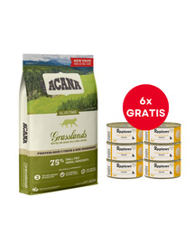 ACANA Grasslands Cat 4,5 kg + APPLAWS Cat Adult Mousse Chicken (mousse au poulet) 6 x 70 g GRATUIT