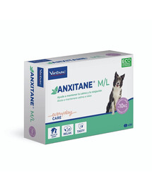 VIRBAC Anxitane M/L 30 comprimés Complément alimentaire contre le stress pour chiens et chats de plus de 10 kg