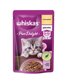 WHISKAS Junior sachet 85g nourriture humide pour chatons avec du poulet en gelée
