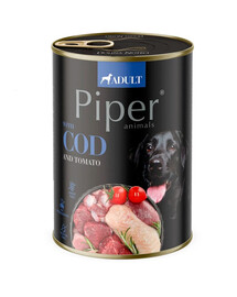 DOLINA NOTECI PIPER Nourriture humide au cabillaud et à la tomate pour chien 400 g