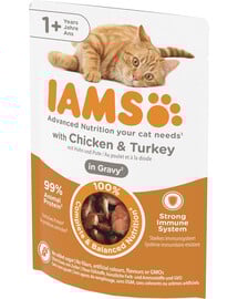 Cat Adult All Breeds Chicken & Turkey In Gravy Pouch 85 g