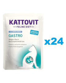 KATTOVIT Feline Diet Gastro Kaczka z ryżem 24 x 85 g