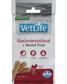 FARMINA Vet Life Dental Treat Gastrointestinal Mini 60 g (7 pièce) friandise dentaire pour chiens de petites races