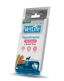 FARMINA Vet Life Dental Treat Hypoallergenic Pork Medium/Maxi 100 g (7 pièce) friandise dentaire pour chiens moyens et grands