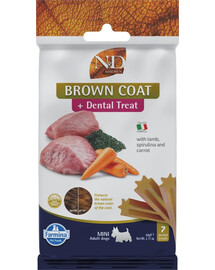 FARMINA N&D Brown Dental Treat Coat Lamb Mini 60 g (7 pièce) friandise dentaire pour chiens de petites races