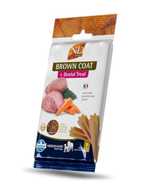 FARMINA N&D Brown Dental Treat Coat Lamb Medium/Maxi 100 g (7 pièce) friandise dentaire pour chiens de taille moyenne et grande