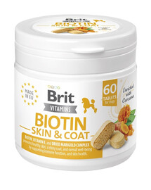 BRIT Vitamins Biotin Skin Coat Care 120g (60tabl.) préparat pour chiens avec biotine soutenant la santé de la peau et du pelage