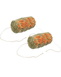 TRIXIE Botte de foin avec pois et carottes pour lapins et rongeurs 2x250 g