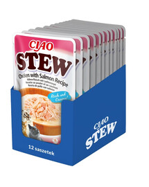 INABA CIAO Stew Potrawka z kurczaka i łososia 12x40g