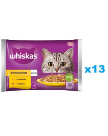 WHISKAS Senior sachet 52x85g Poultry Feast nourriture humide en gelée pour chats âgés avec : poulet, dinde