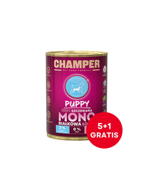 CHAMPER Puppy nourriture pour chiots à base de dinde monoprotéinée 6 x 400 g (5+1 GRATUIT)