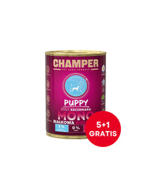 CHAMPER Puppy Aliment mono-protéiné au bœuf pour chiots 6 x 400 g (5+1 GRATUIT)