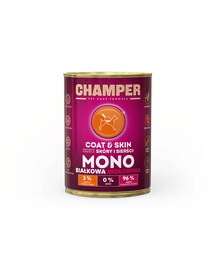 CHAMPER Coat Skin Beef nourriture mono-protéinée pour chiens 400 g