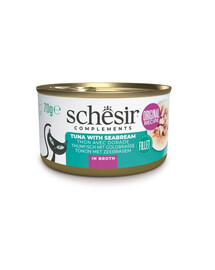 SCHESIR Thon avec dorade en bouillon pour chats 70 g