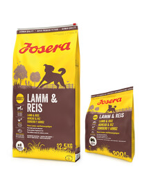 JOSERA Lamm Reis 12,5kg dla dorosłych psów z jagnięciną + 900g GRATIS