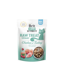 BRIT Care Raw Treat Freeze Dried Urinary Cat 40 g friandise lyophilisée Poulet et dinde avec probiotiques pour chat