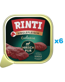 RINTI Singlefleisch Exclusive Venison Pure nourriture monoproteique avec de la venaison 6x150 g