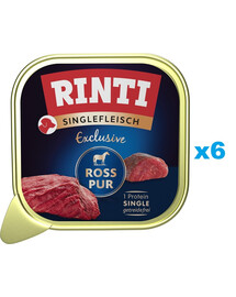 RINTI Singlefleisch Exclusive Horse Pure nourriture monoproteique avec du cheval 6x150 g
