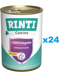 RINTI Canine Liver/Hepatic Chicken au poulet 24x400 g