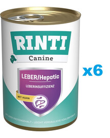 RINTI Canine Liver/Hepatic Chicken au poulet 6x400 g