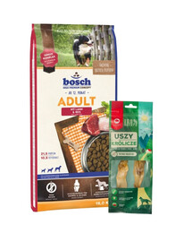 BOSCH Adult agneau et riz 15 kg + MACED Oreille de lapin 2 pièces